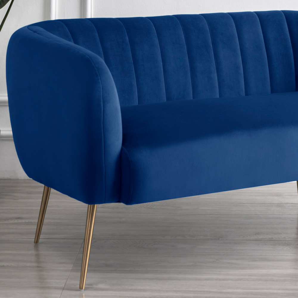 Matilda 2 Seater Dark Blue Velvet Sofa Image 2