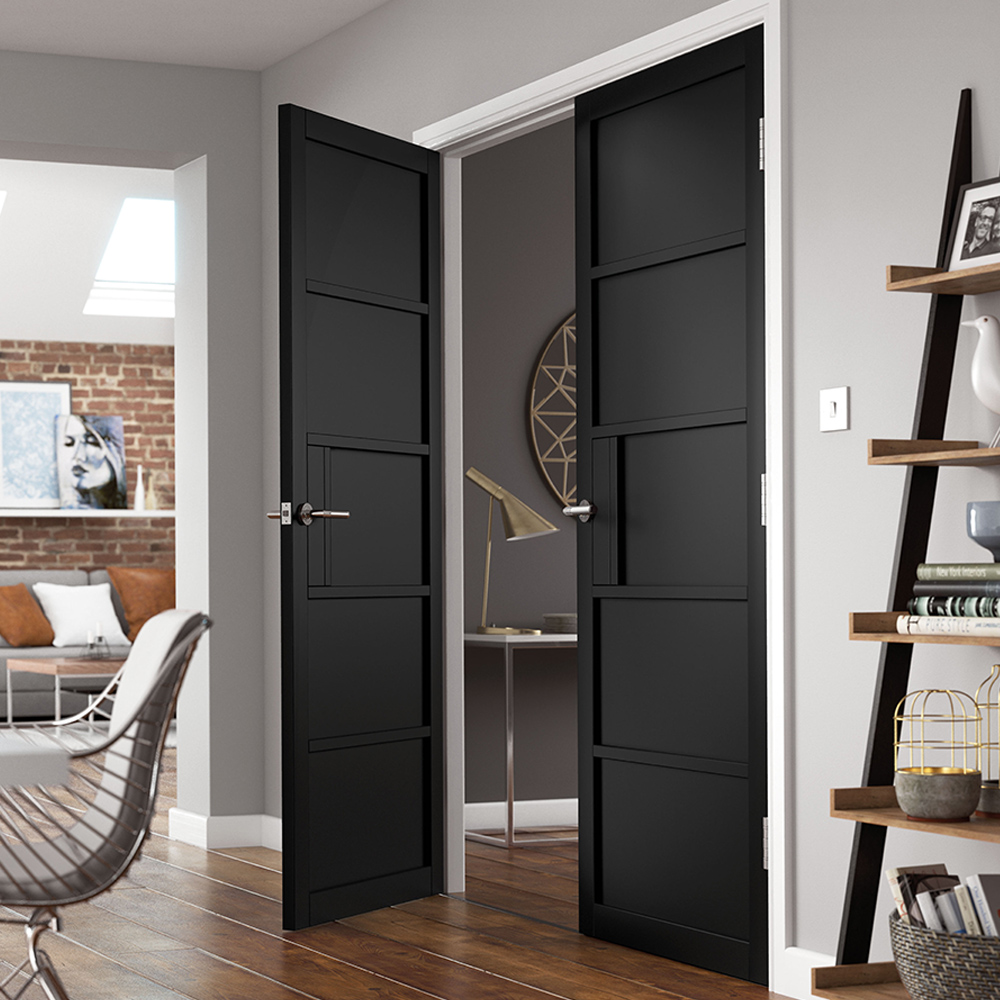 JB Kind Metro Urban Industrial Black Ladder Style Internal Door 1981 x 838mm Image 2