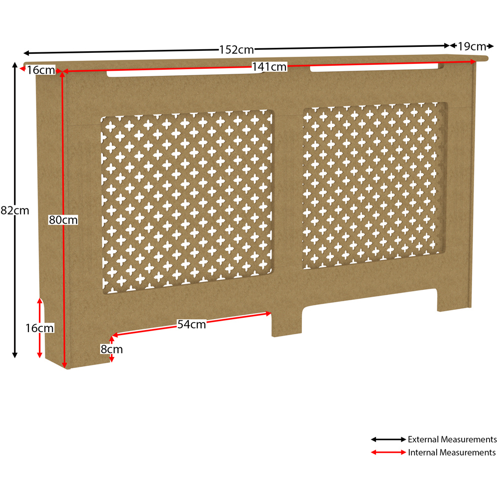 Vida Designs Oxford Unfinished Radiator Cover Large Image 6