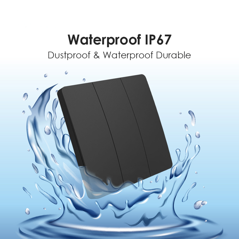 ENER-J 3 Gang Black Wireless Non Dimmable Kinetic Switch Kit Image 3