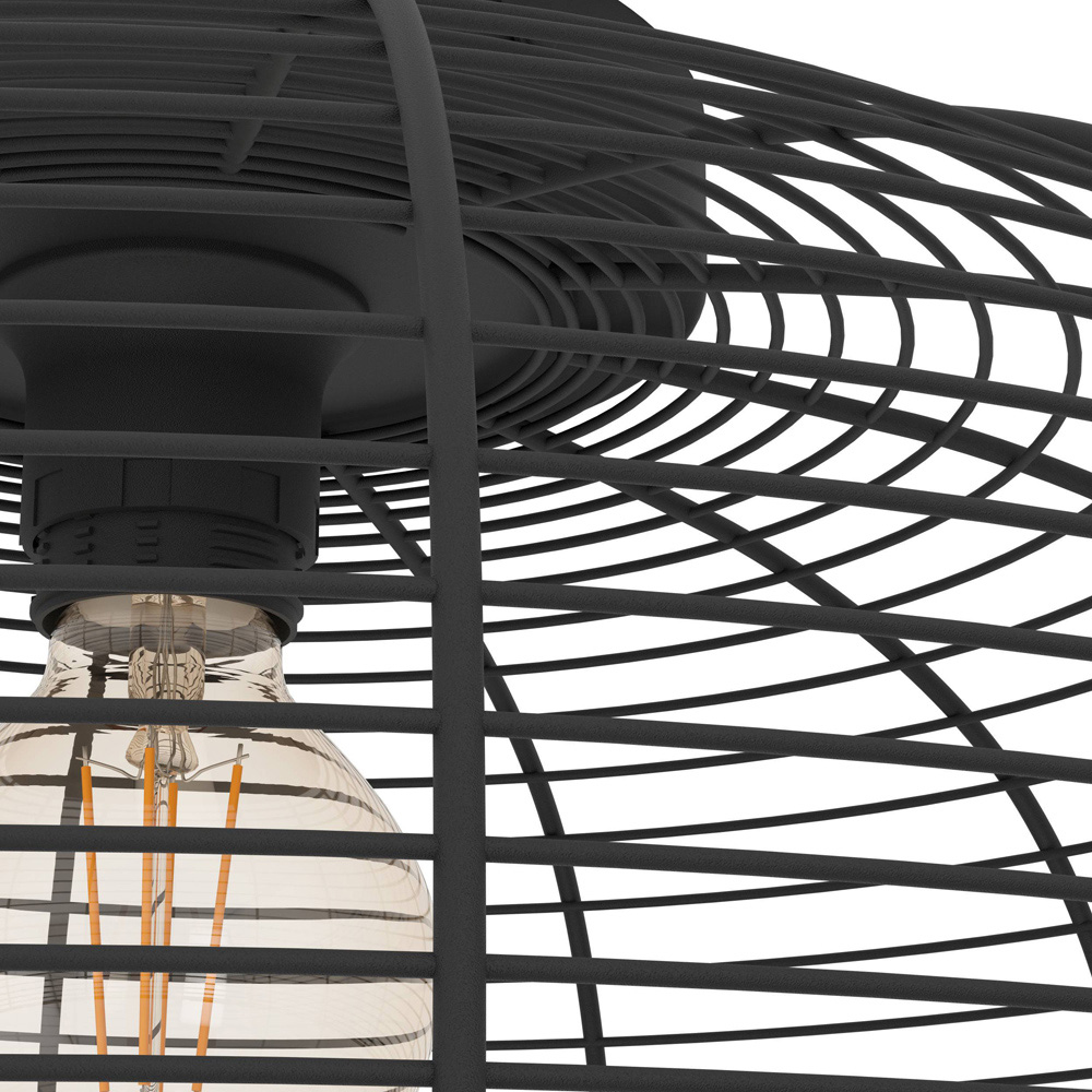 EGLO Rinroe Black Steel Wire Ceiling Light Image 3