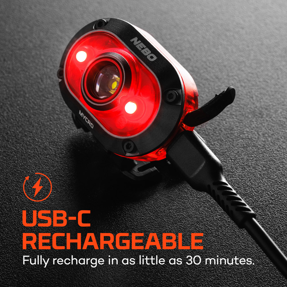 Nebo Mycro 450 2-in-1 450 Lumens Red Rechargeable Detachable Headlamp and Cap Light Image 4