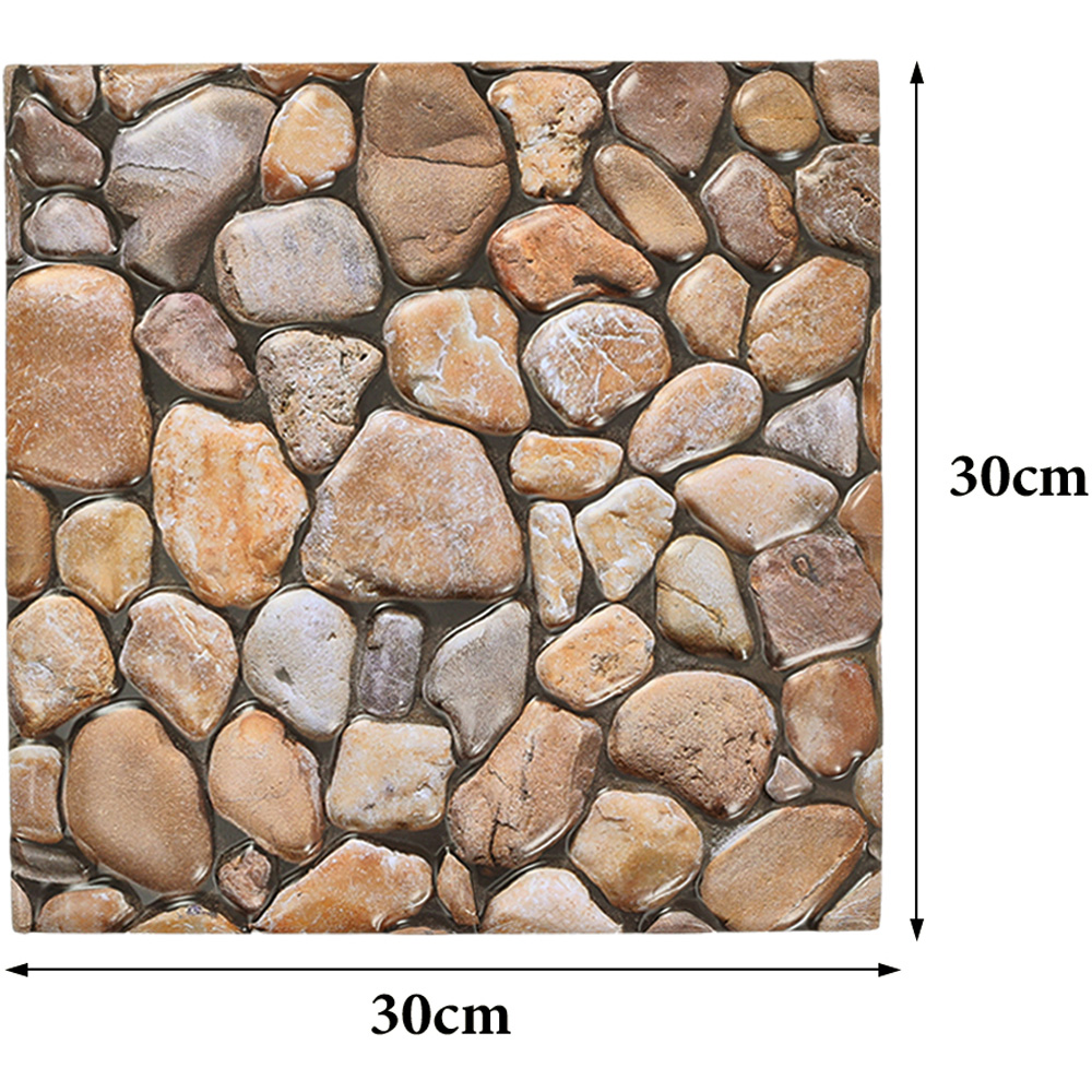 Living and Home Brown Stone Self Adhesive Wall Panel 300 x 300mm 10 Pack Image 8