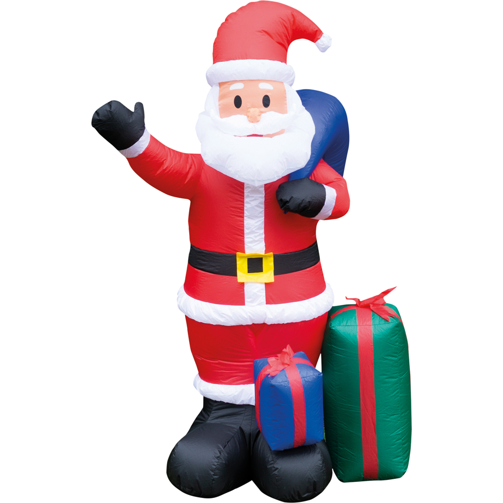 St Helens Inflatable Santa Claus with Presents Christmas Decoration 154cm Image 2