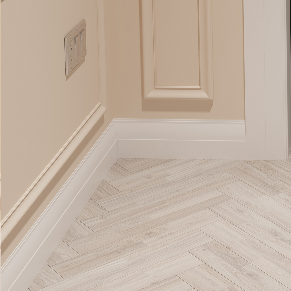 National Skirting White Ovolo Primed Skirting Board 18mm 220 x 4200mm Image 2