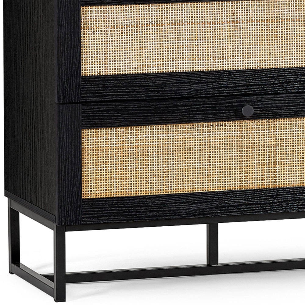 Julian Bowen Padstow 3 Drawer Black Chest of Drawers Image 6