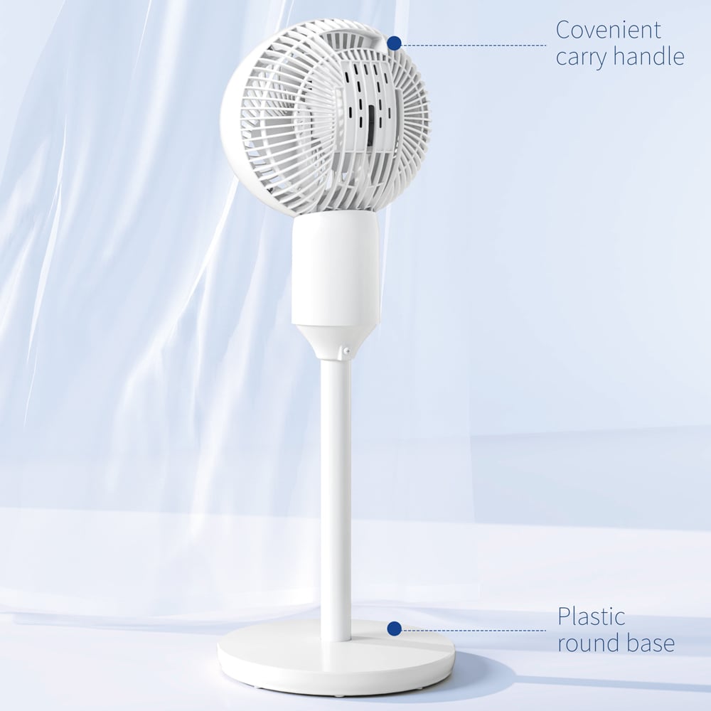 HOMCOM White Air Circulator Fan with Carry Handle 9 inch Image 7