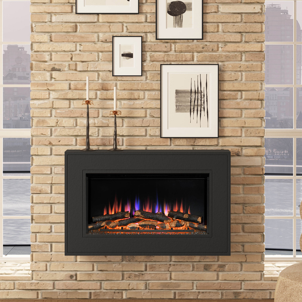 Be Modern Albali Anthracite Timber Wall Hung Electric Fireplace 38 inch Image 2