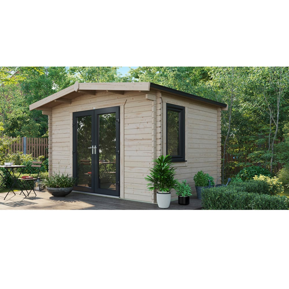 Power Sheds 10 x 12ft Centre Double Door Chalet Log Cabin Image 9
