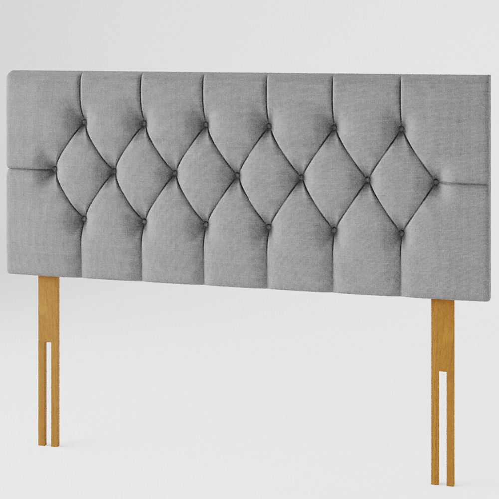 Aspire Furniture Olivier Double Grey Eire Linen Headboard Image 2