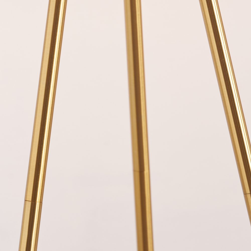 Pacific Lifestyle Houston Brushed Brass Metal Tripod Floor Lamp Image 4