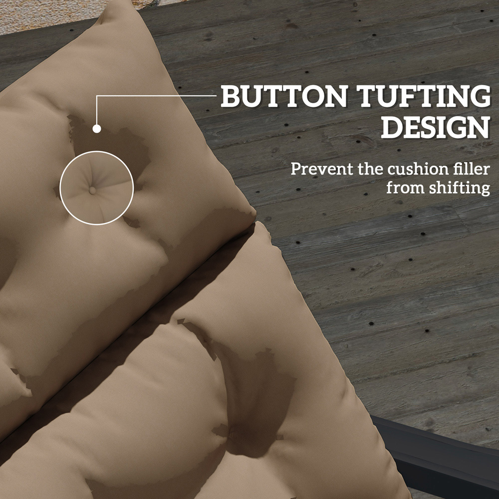 Outsunny Khaki Sun Lounger Cushion 190 x 56cm Image 6