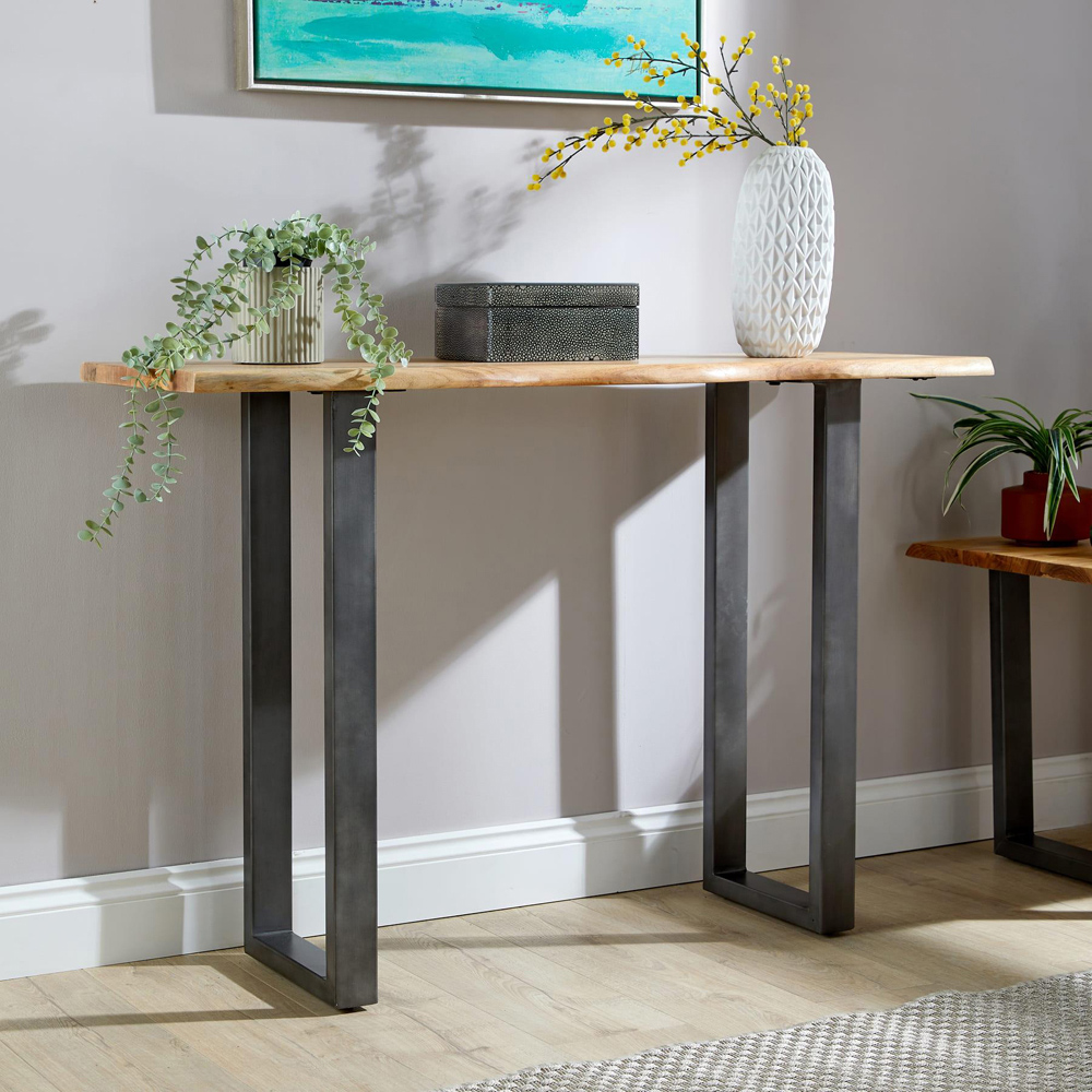 Home Source Live Edge Acacia Top Console Table Image 7
