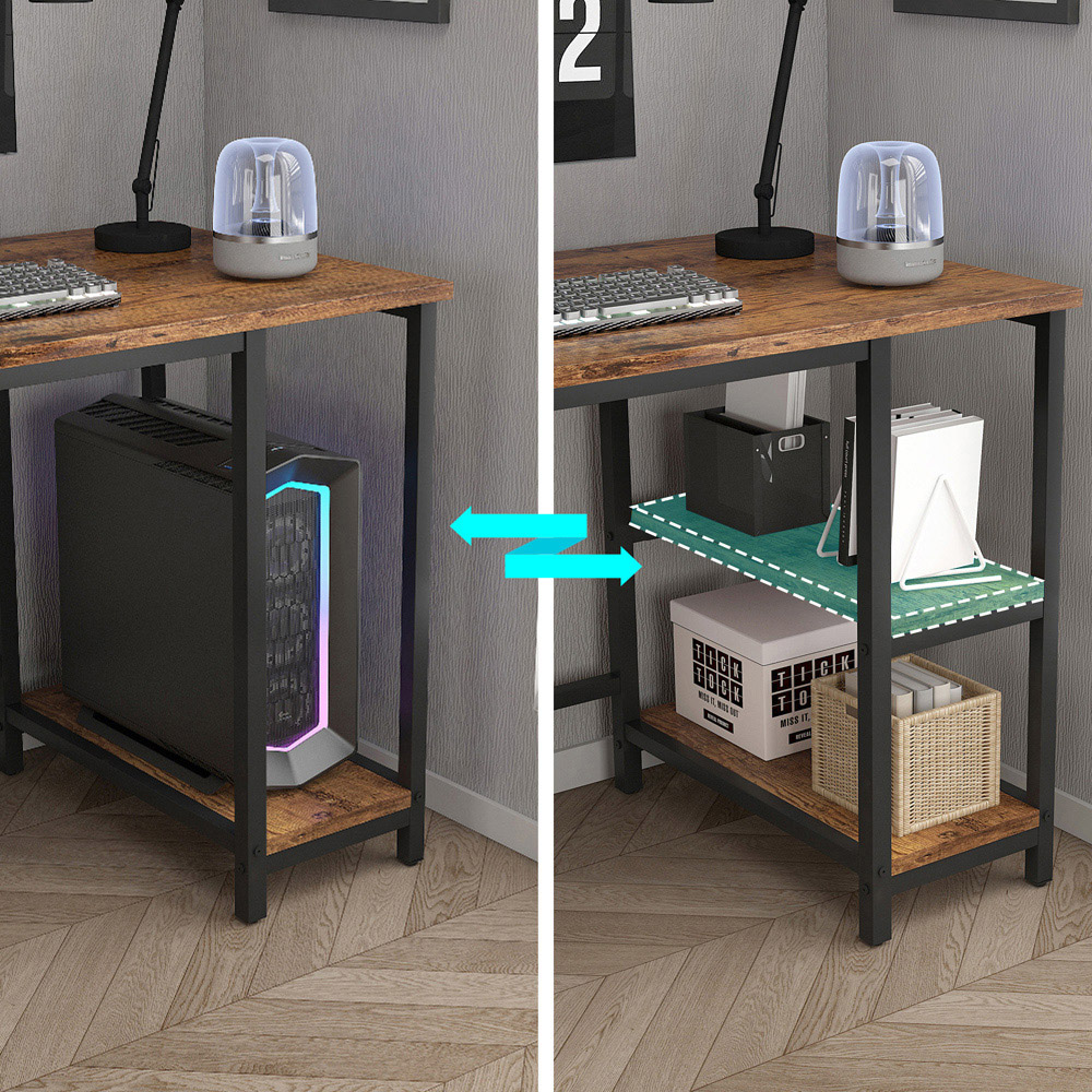 Chicago 2 Adjustable Shelf Computer Desk Brown Image 3