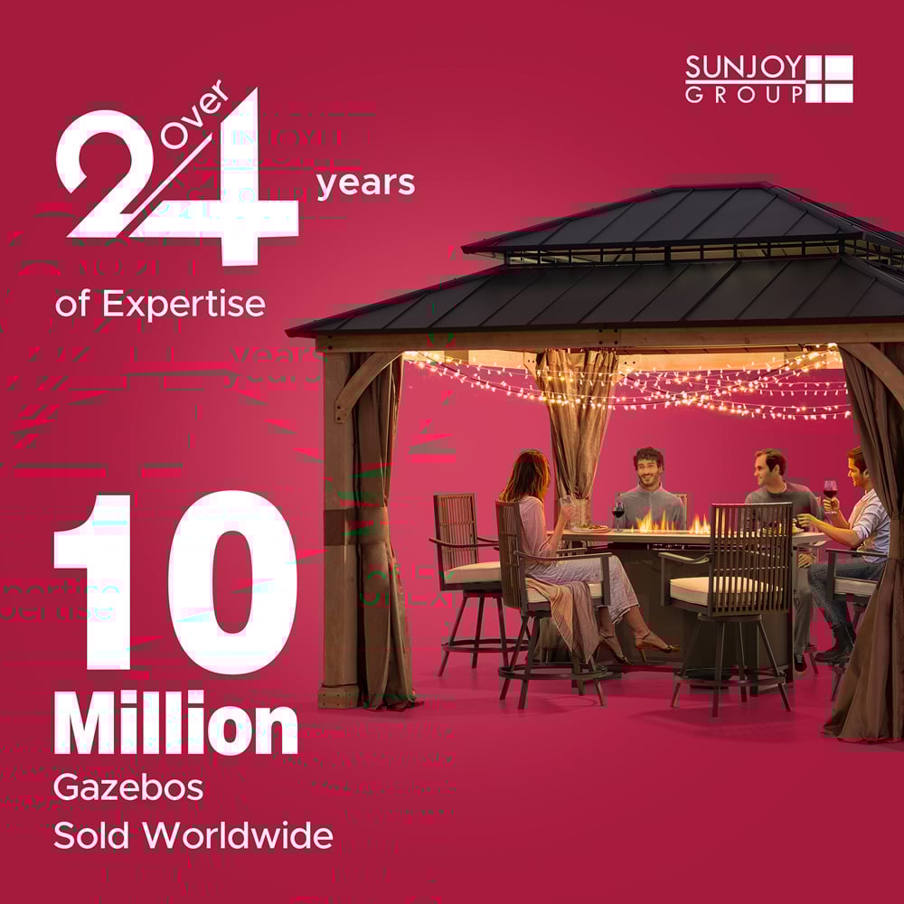 Sunjoy 3 x 3m Accessory Netting Louvered Pergola (Gazebo Not Include) Image 6