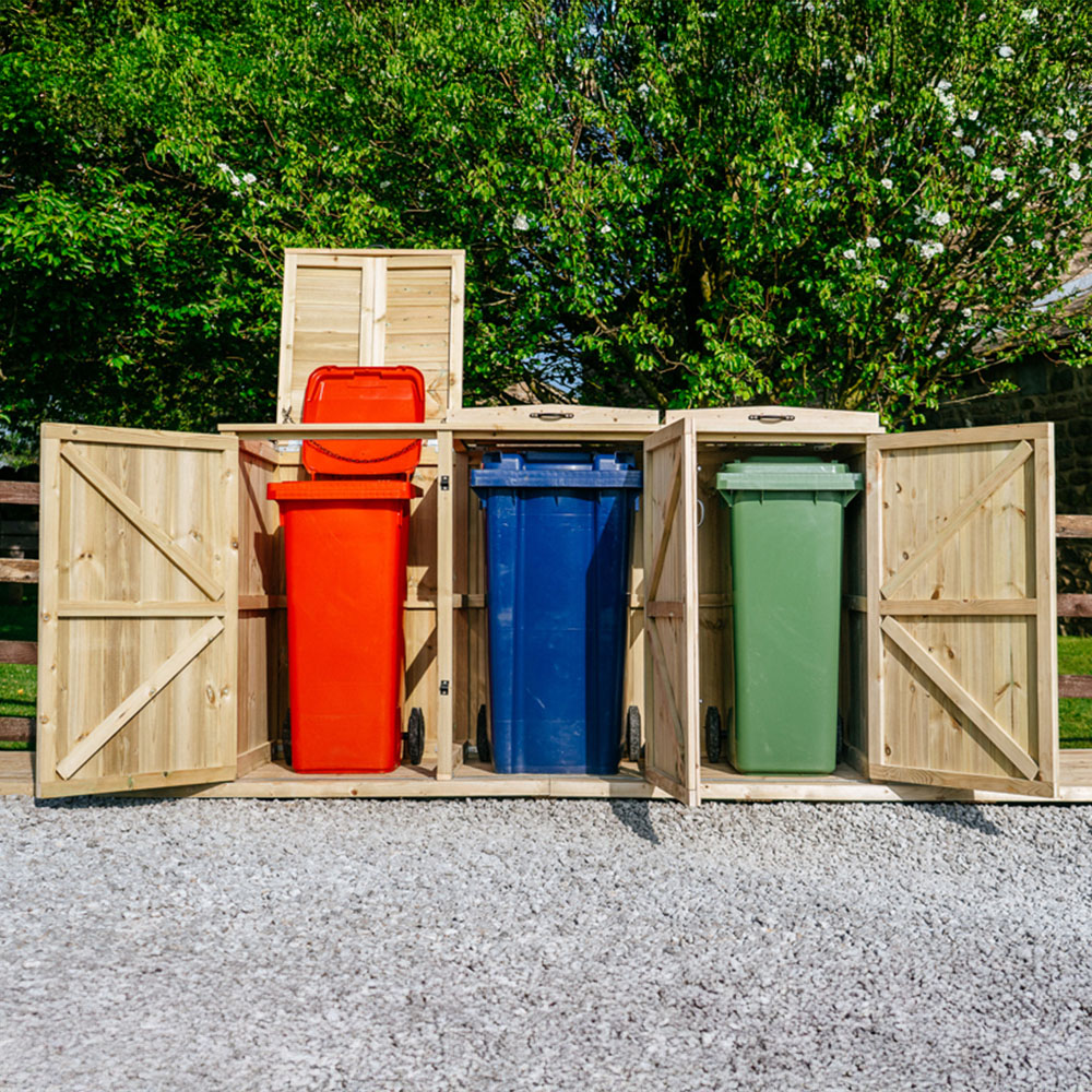 The Garden Village Chatburn 360L Triple Wheelie Bin Shed Image 9