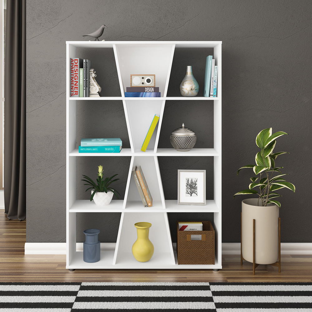 Seconique Naples 12 Shelf White Medium Bookcase Image 7