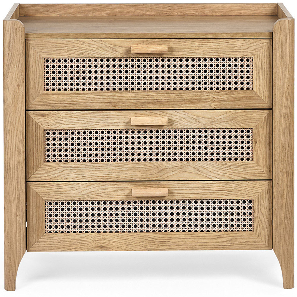 Julian Bowen Sydney 3 Drawer Rattan Effect Chest of Drawers Image 3