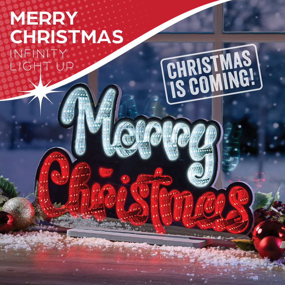The Christmas Workshop 320 Multicolour LED Merry Christmas Double Sided Infinity Light 1.3ft Image 6