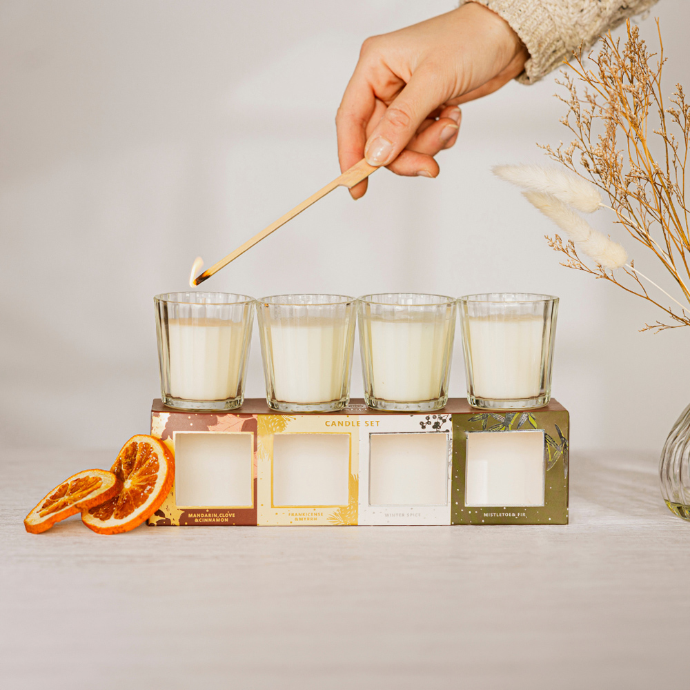 Marco Paul 4 Piece Scented Candle Jars Christmas Gift Set Image 4