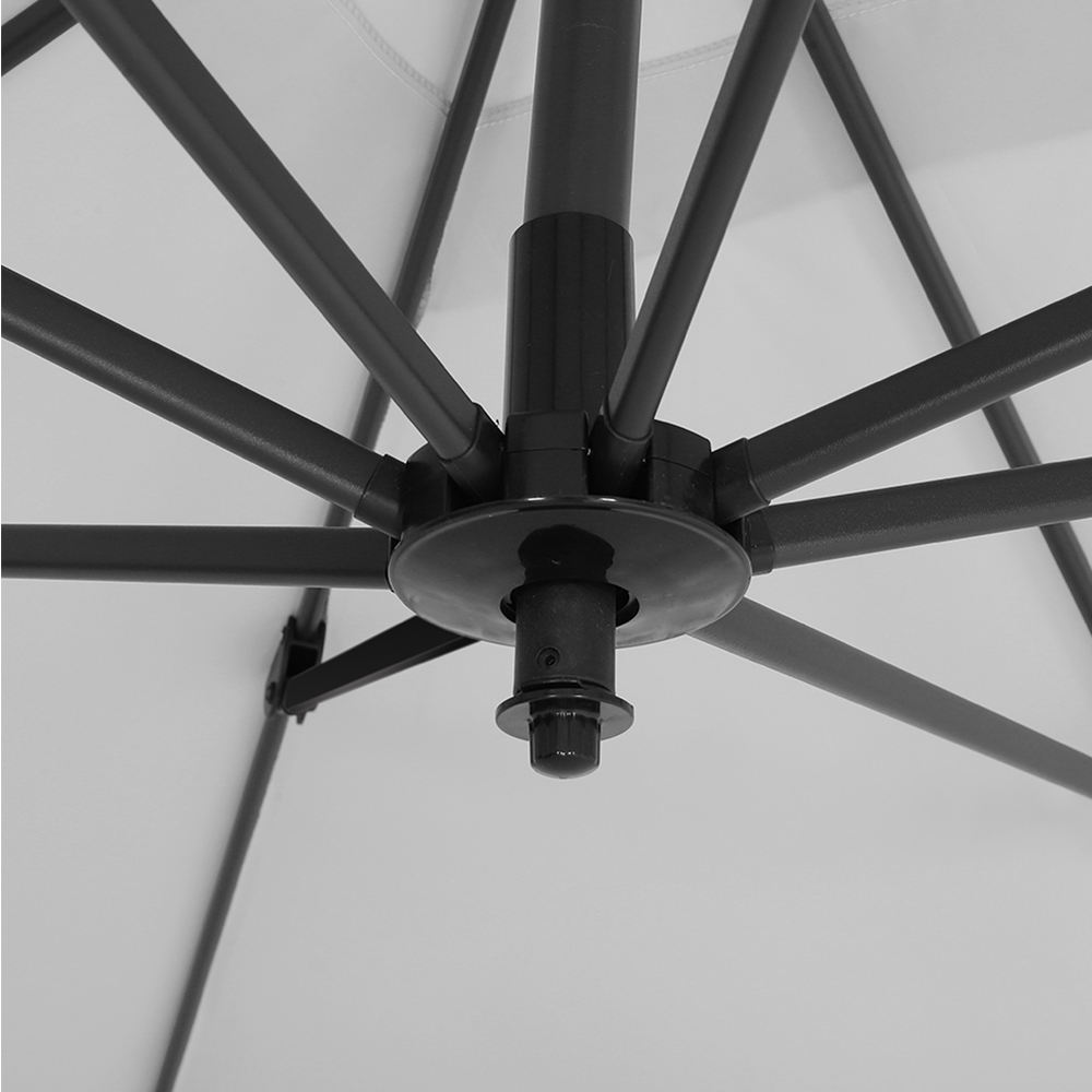 Living and Home Grey Square Rotatable Crank Cantilever Parasol with Reservoir Base 3m Image 5