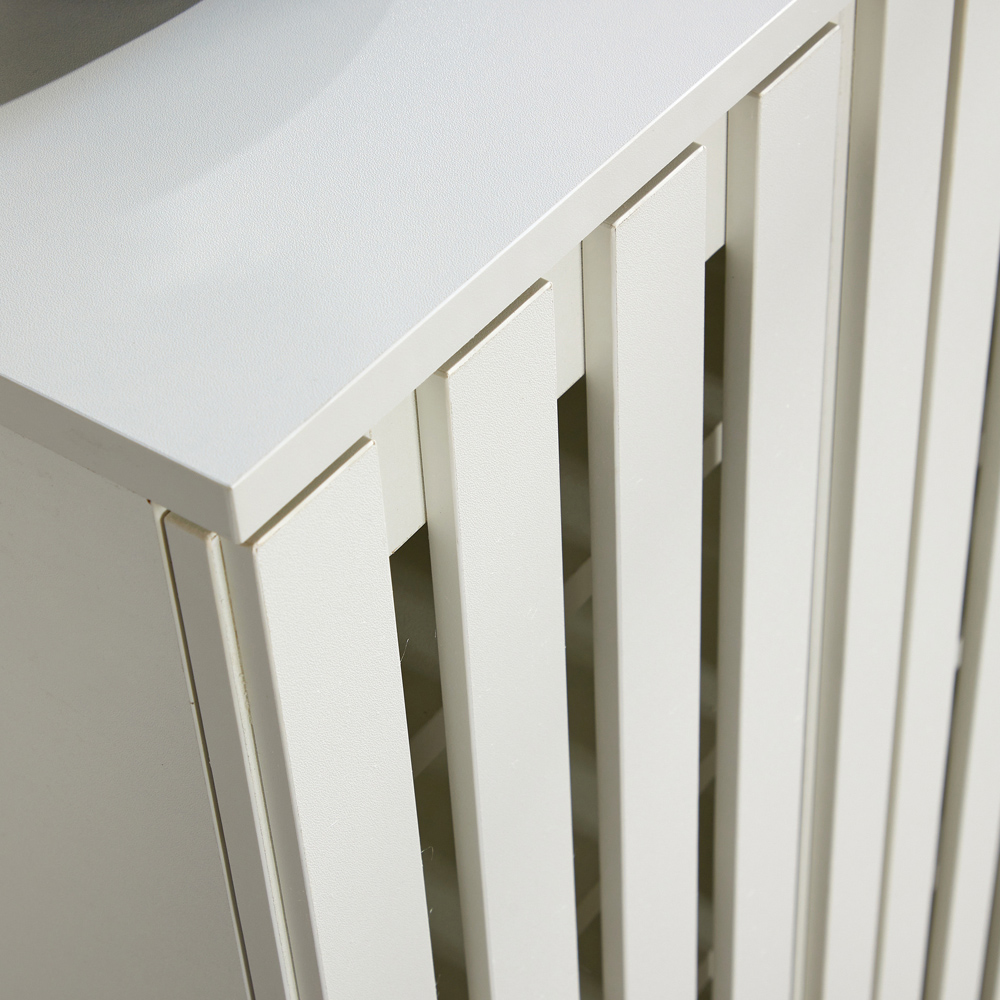 Home Source Halden 2 Door White Shoe Cabinet with Adjustable Shelves Image 3