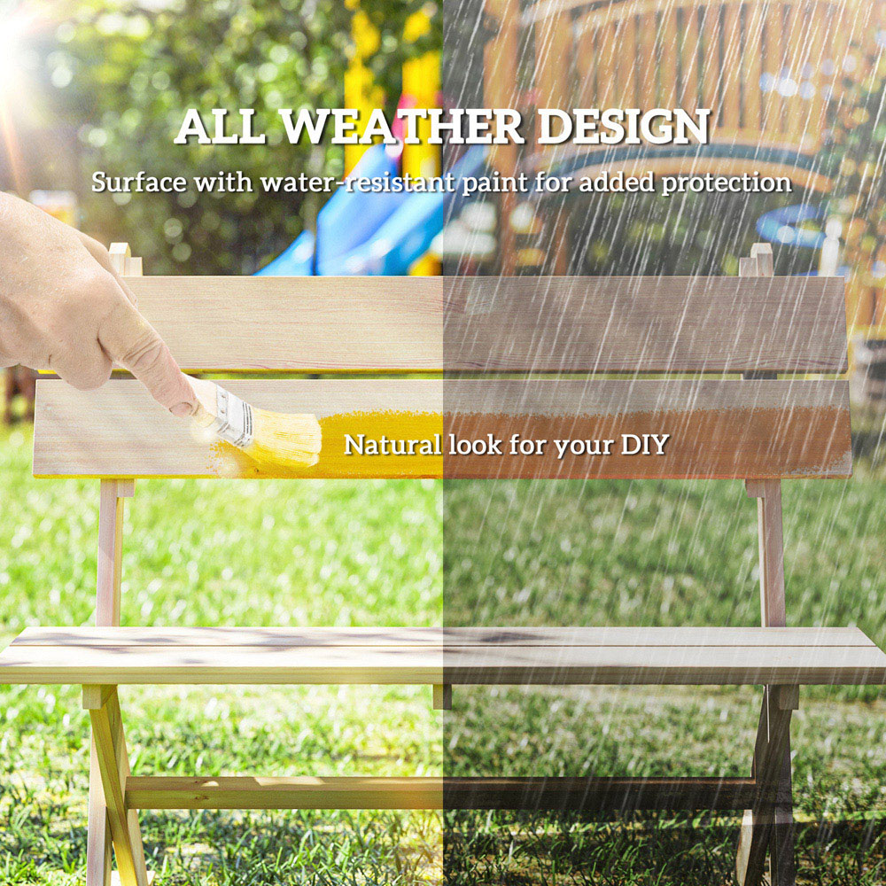 Outsunny 2 Seater Natural Wooden Garden Bench Image 6