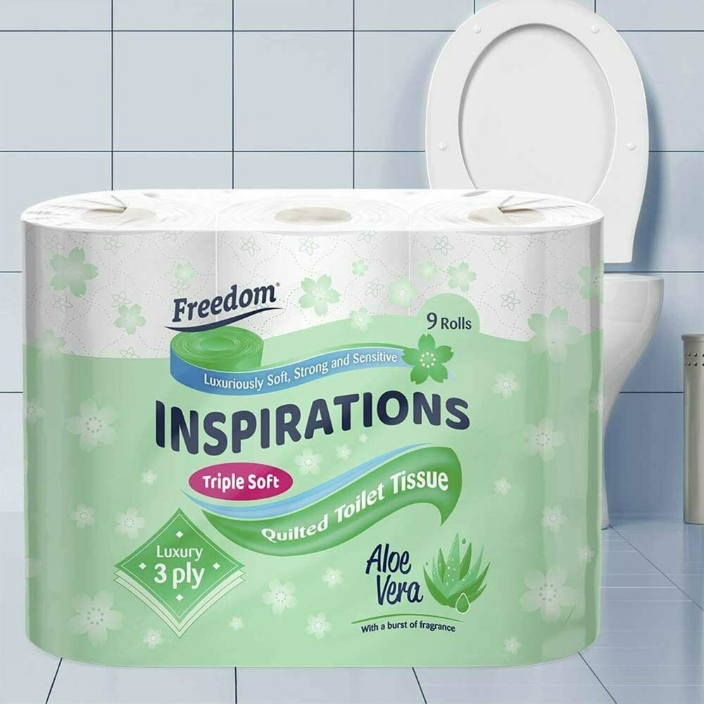 Freedom Inspirations Quilted Aloe Vera Toilet Paper 135 Rolls 3 Ply Image 6