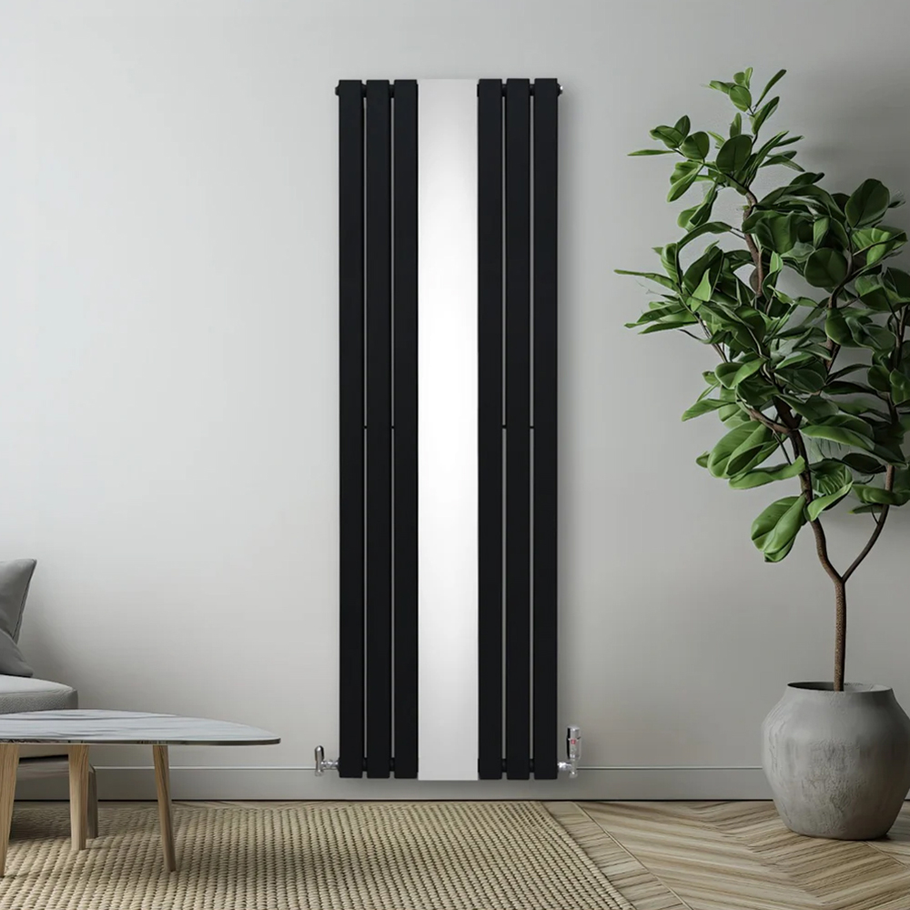 Monster Shop 8092BTU Black Flat Panel Mirror Radiator 1800 x 565mm Image 2