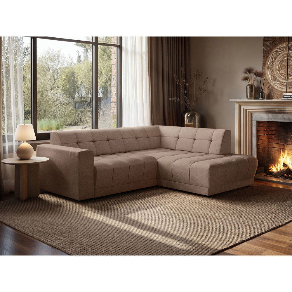 SOLACE+CO Asta Brown 3 Seater Right Corner Sofa Image 5