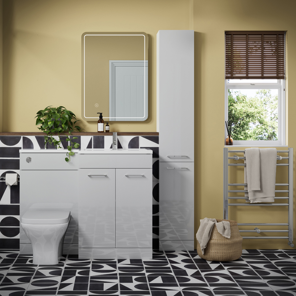 Bathstore Panama 2 Door Grey Gloss Right Hand Basin and WC Unit 1000mm Image 2