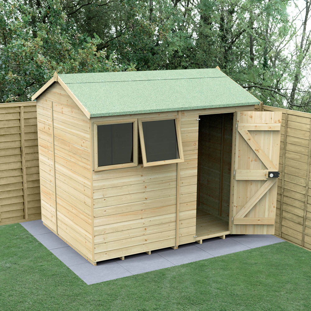 Forest Garden Timberdale 8 x 6ft Single Opening Reverse Apex Garden Shed Image 2