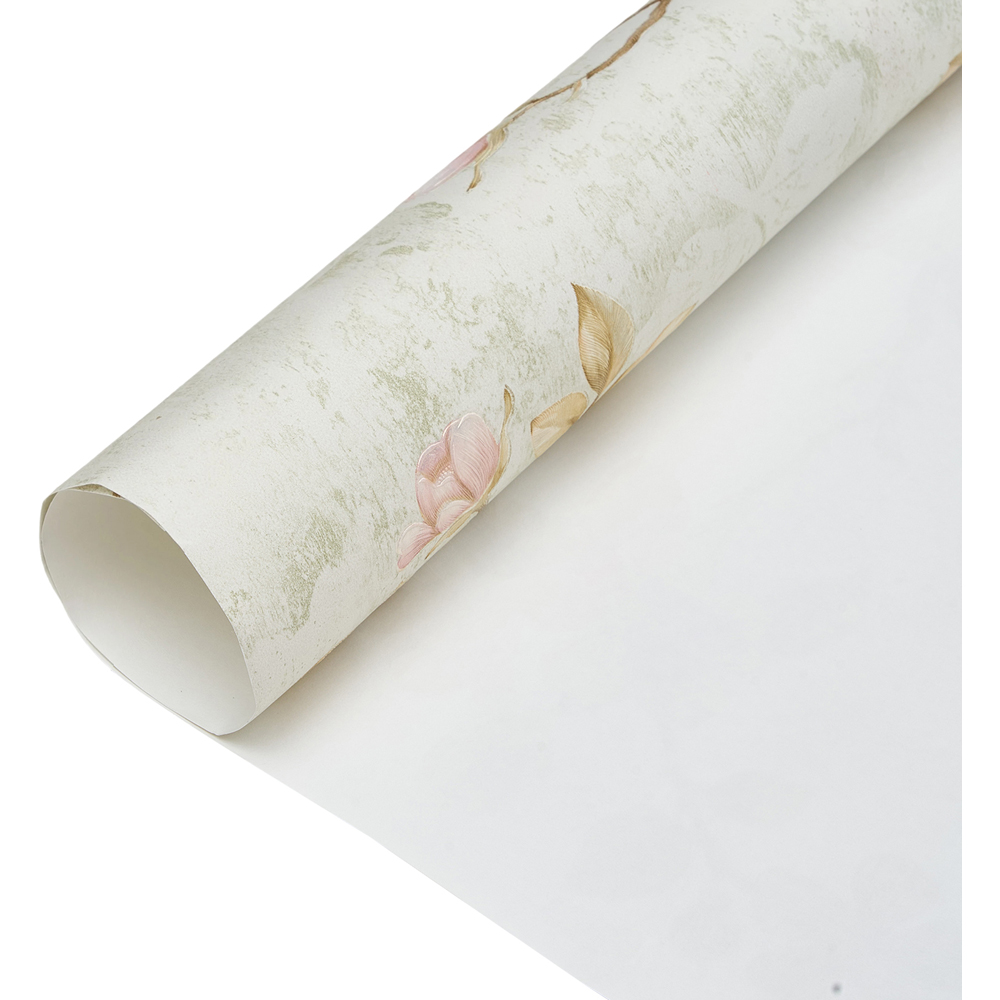 Living and Home Light Green Flower Pattern 3D Embossed Wallpaper Roll 950 x 53cm Image 4