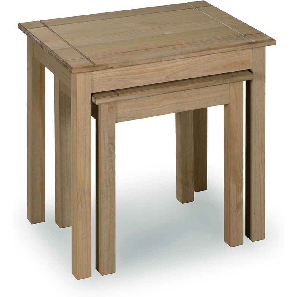 Mews Panama Solid Pine Nest of Tables Set of 2 Image 5