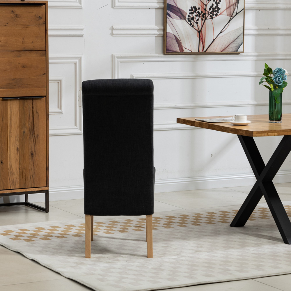 Artemis Home Rimini Set of 2 Black Fabric Dining Chair Image 6