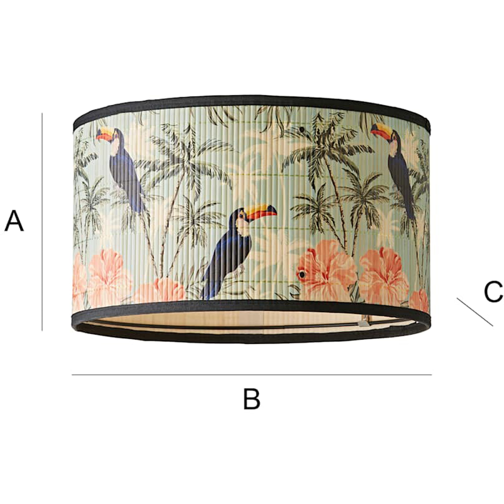 ValueLights Daintree Pastel Jungle Bamboo Medium Drum Ceiling Lamp Shade Image 7