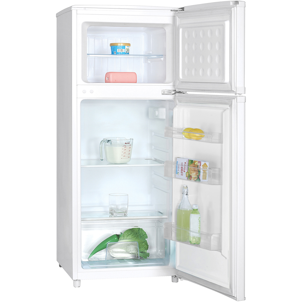 Haden HT118W-E White 118L Wide Defrost Double Door Fridge Freezer Image 2