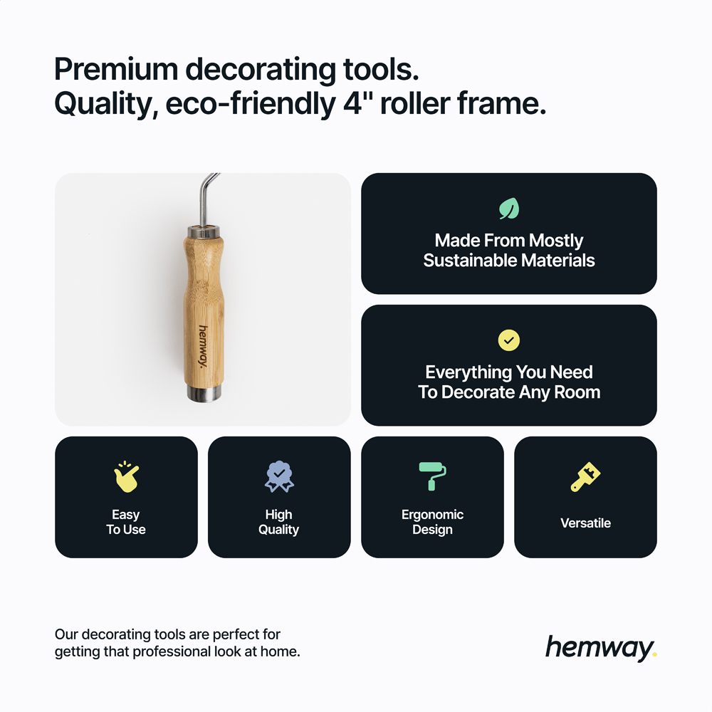 Hemway Tools Premium Bamboo Paint Roller Frame 4 inch Image 5