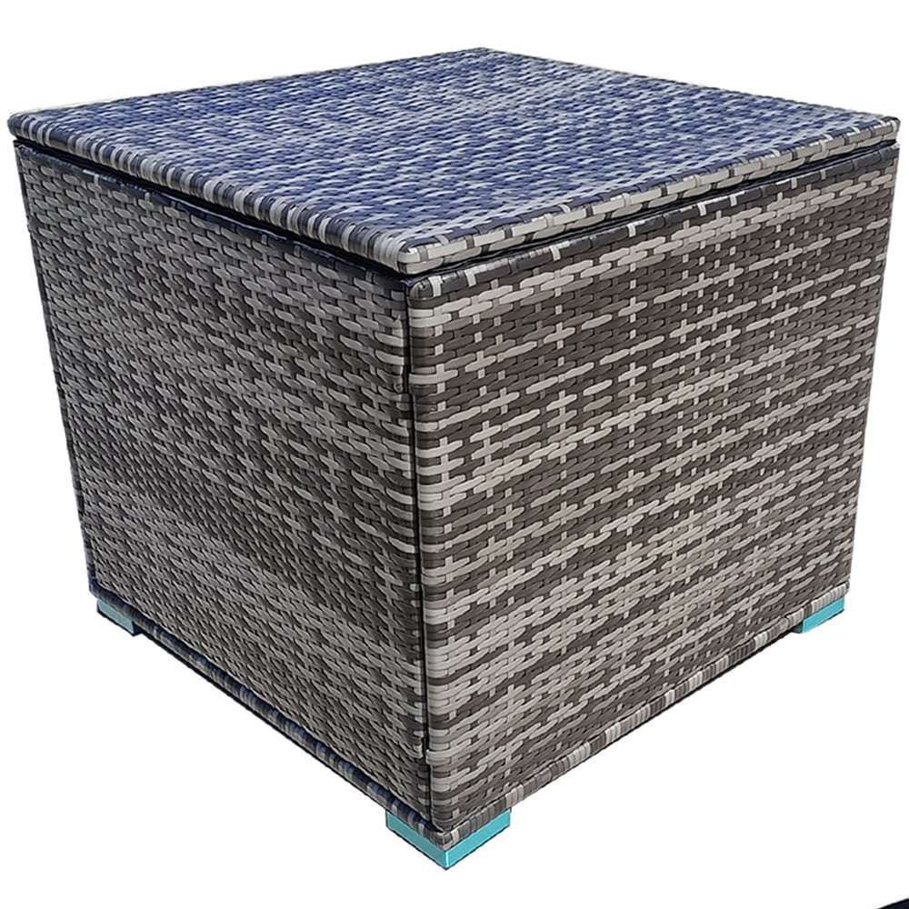 Furniture One Grey Rattan Garden Storage Box with Lid 330L Image 1