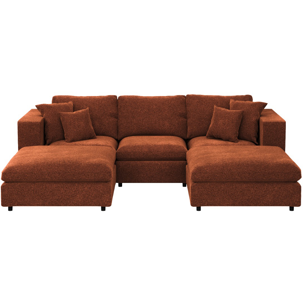 Solace+Co Asher Burnt Orange Chenille Footstool Image 5