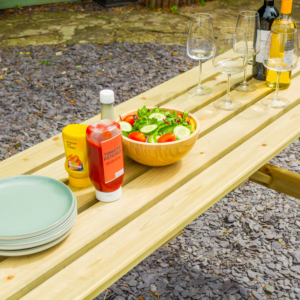 Rowlinson Traditional 8 Seater Picnic Table 1.8m Image 4