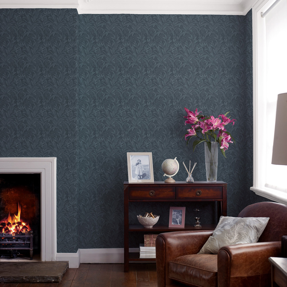 Laura Ashley Barley Dusky Seaspray Wallpaper Image 3