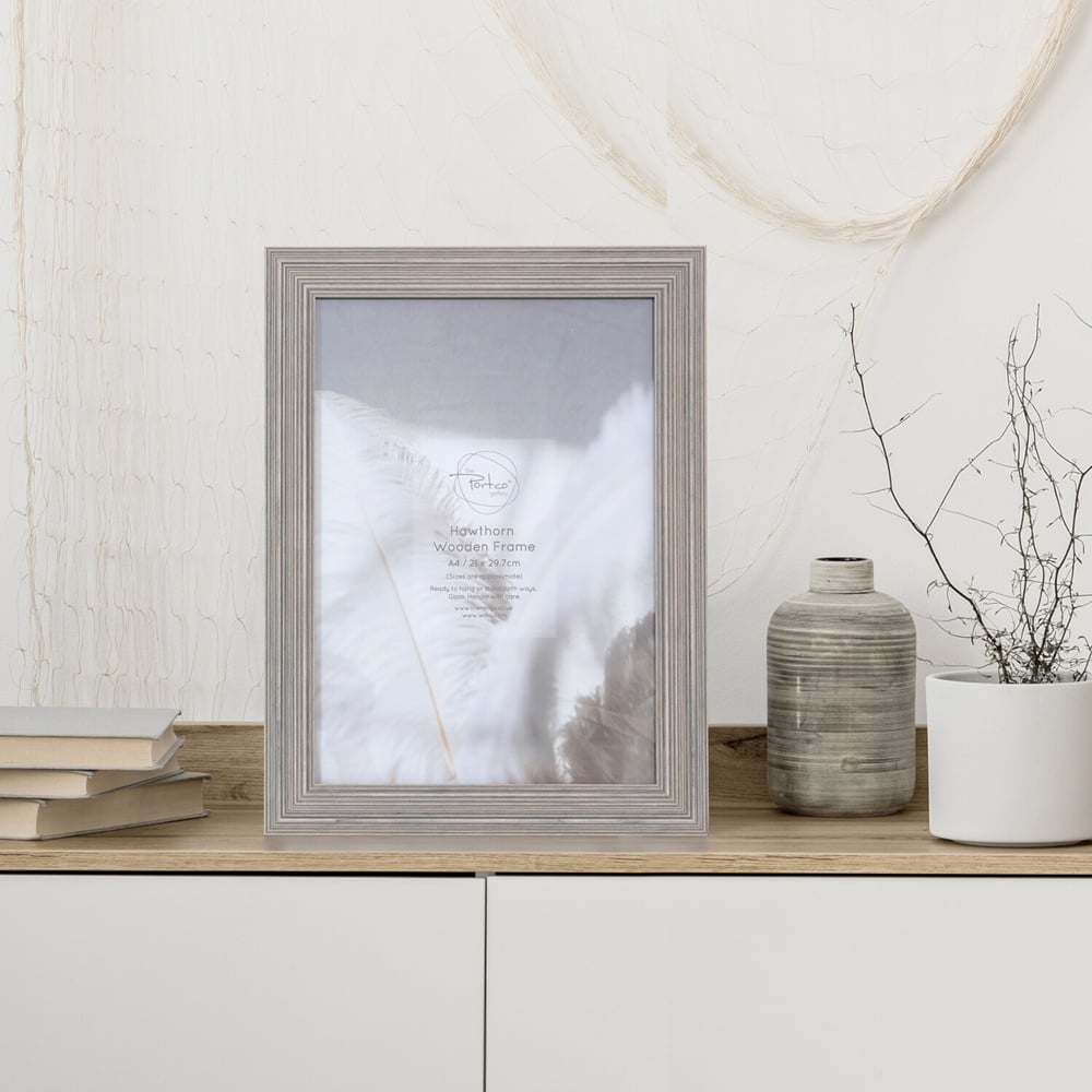 Hawthorn Wooden Photo Frame - Grey / A4 Image 2