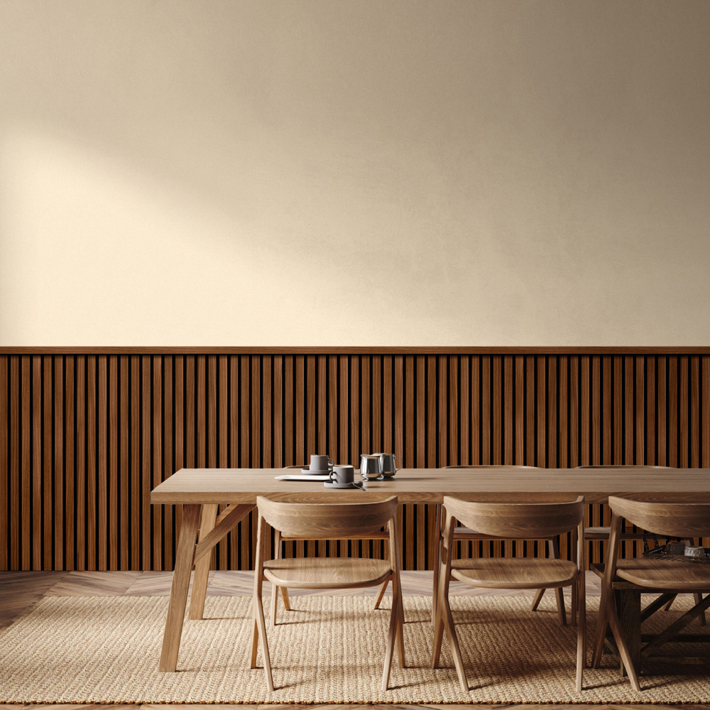 Hoopla Walls Walnut Wood Slat Texture Wallpaper Image 2