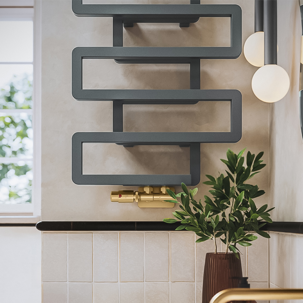 Terma Bookie Storm Sky Grey Heated Towel Rail 655 x 500mm Image 6