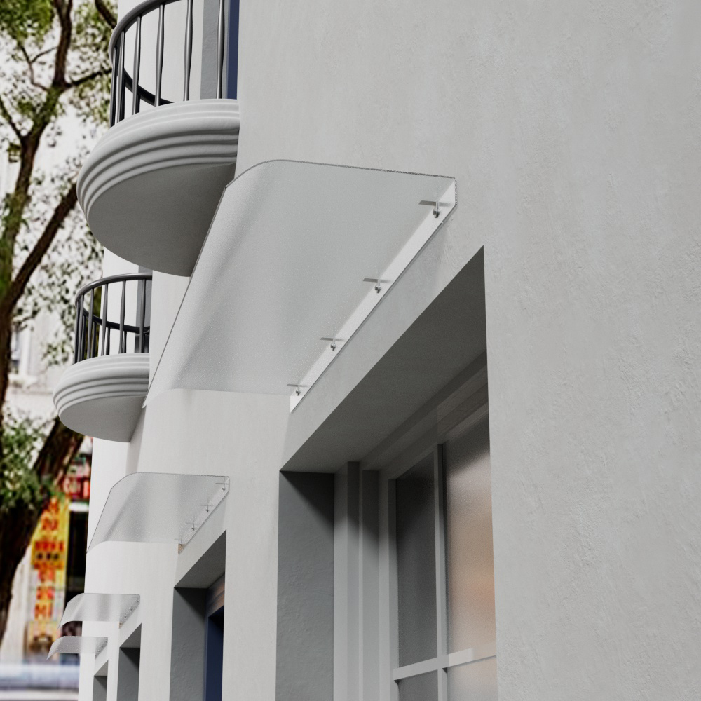 Living and Home Arched Frosted Awning Canopy 1.2m Image 6