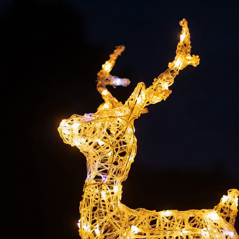 The Christmas Centre 90 LED Soft Acrylic Light-Up Small Stag Reindeer 60cm Image 7