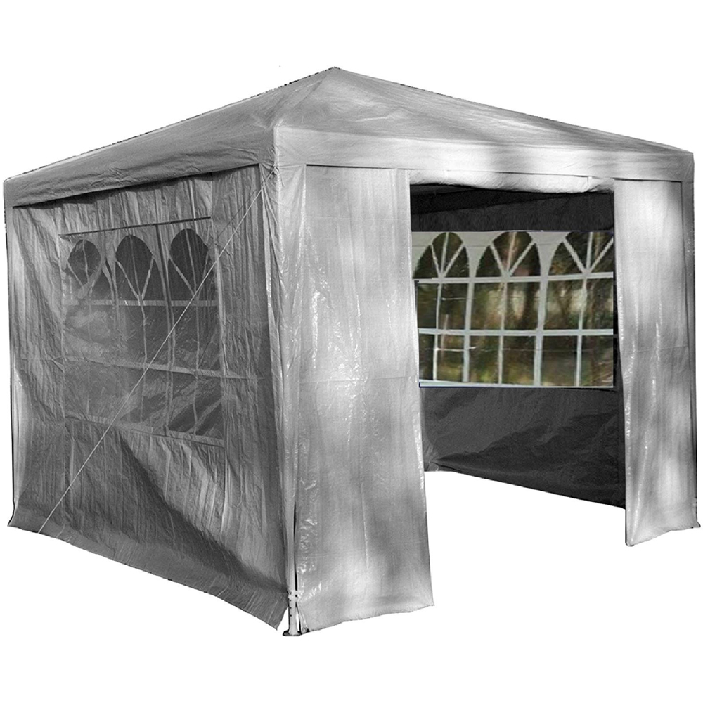 Gr8 Garden 3 x 3m Grey Marquee PE Awning Gazebo Image 2