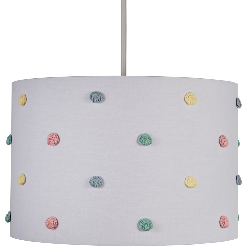 Glow Easyfit White Pom Pom Lamp Shade Image 1