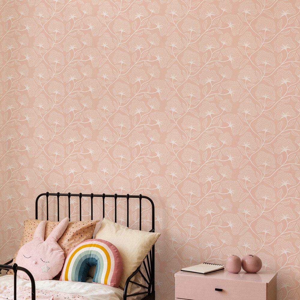 Hoopla Walls Purity Dash Trail Pink Wallpaper Image 2